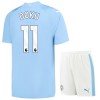 Maglia ufficiale Manchester City Doku 11 Casa 2023-24 per Bambino